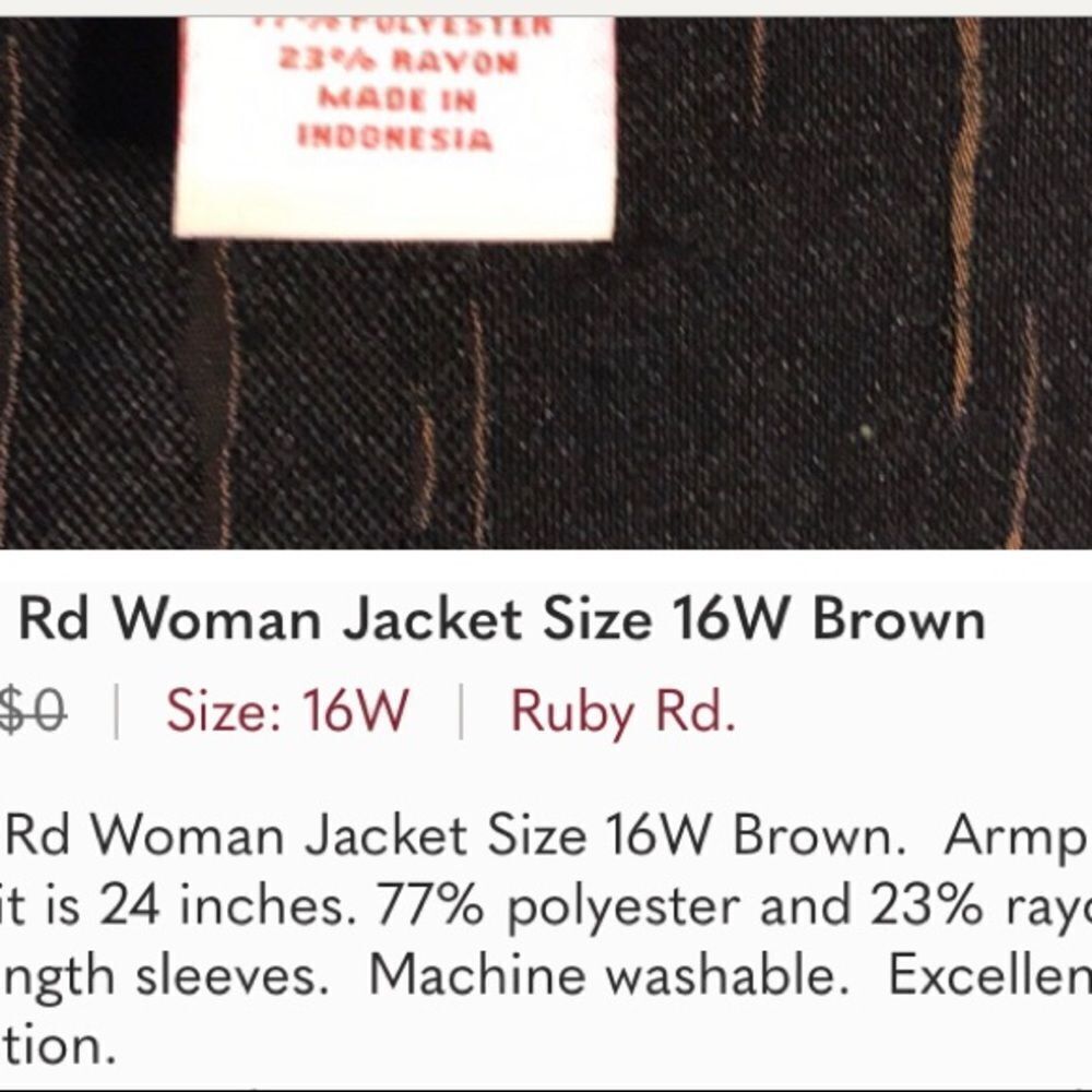 Ruby Rd Woman Jacket Size 16W Brown - Picture 7 of 7